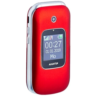 Abbildung von Aligator V650 Seniorenhandy mit SOS Taste und Locator Rot