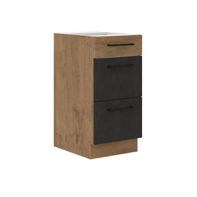 Abbildung von Vigo Unterschrank 40 cm Eiche Lancelot Matera Grau Küchenzeile Soft Close Küche