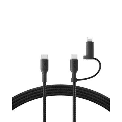 Abbildung von Belkin BOOST CHARGE 2 in 1 Kabel mit USB C und Lightning, wht