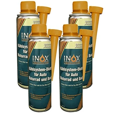 Abbildung von INOX® Kühlsystem Dicht Additiv Kühlsystempflege Aufbereitung, 4 x 250ml Dichtmittel für Kühlsysteme alle Verbrennungsmotoren mit Wasserkühlung geeignet