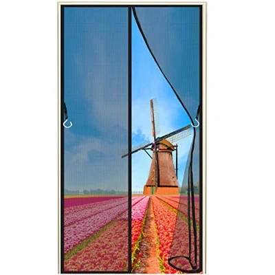 Abbildung von Magnet Fliegengitter Tür Insektenschutz, 110x190cm Magnetischer Fliegenvorhang Moskitonetz Automatisches Schließen Insektenschutz Klebemontage ohne Bohren, Anthrazit, 663 Größe