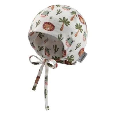 Abbildung von Sterntaler Beanie Safaritiere mit Bindeband Baby Unisex Babymütze aus Flammgarnjersey Safaritieren Mütze schützt den Kopf vor der Sonne Leichte für Babys ecru, 33