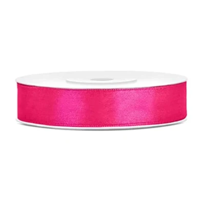 Abbildung von Libetui 25 Meter Satinband dunkelpink 12mm Schleifenband Dekoband Geschenkband Dunkelrosa Geschenkverpackung Hochzeit Schleife