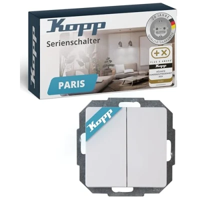 Abbildung von Kopp Paris Serienschalter, IP 20, arktis weiß, 250V , 650502062