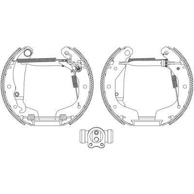 Abbildung von TEXTAR Shoe Kit Pro 84044903 Bremsensatz, Trommelbremse mit Radbremszylinder, Stellelement DAEWOO: Lanos Schrägheck