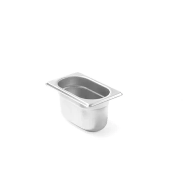 Abbildung von HENDI Gastronormbehälter, temperaturbeständig von 40 bis 300C, Heissluftöfen Kühl und Tiefkühlschränken Chafing Dishes Bain Marie, 0, 6L, GN 1/9, 176X108X(H)65Mm, Edelstahl