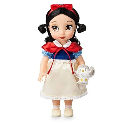 Abbildung von Disney Store Schneewittchen aus der Animator Collection, 39 cm / 15&quot;, echt wirkendes Haar und Outfit, mit Vogel Plüschtier Satin, Sammelpuppe geeignet für Kinder ab 3 Jahren