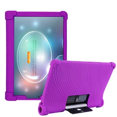 Abbildung von HminSen Schutzhülle für Lenovo Yoga Tab5 YT X705F 2019 Smart Tablet Cover Tab 5, kinderfreundliche Silikonhüllen (lila)