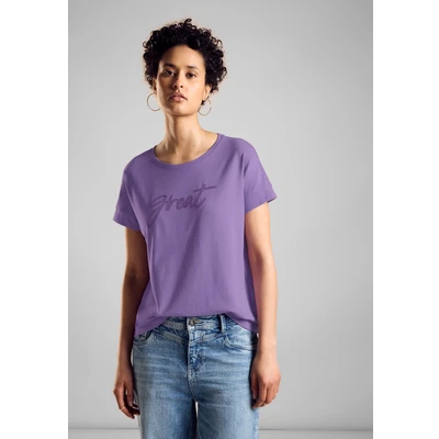 Abbildung von Street One MIT Wording Tshirt print, Damen, Größe: 36, Lila