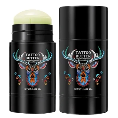 Abbildung von 2 Stück Tattoo Creme Butter, 40g Balm Cream, Crime, After care Balm, Frisches Tattoo, Verstärkt Farben, Natürliche Feuchtigkeitscreme, Schützt Neue Tattoos