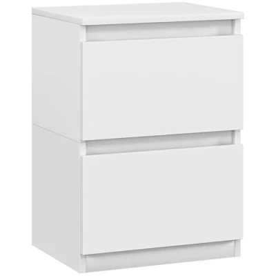 Abbildung von HOMCOM Nachttisch mit 2 Schubladen, Beistelltisch, Nachtschrank Stauraum, Nachtkommode für Schlafzimmer, Wohnzimmer, ca. 40 x 32 56 cm, Weiß