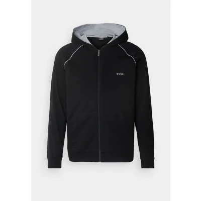 Abbildung von BOSS Herren Mix&amp;Match Jacket H Hoodie aus Stretch Baumwolle mit Reißverschluss und Logo Stickerei Schwarz001 M