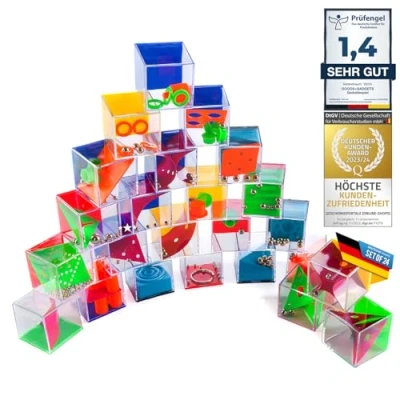 Abbildung von Goods+Gadgets Spiel, Mini Geduldsspiele Mega Set mit 24 Kugel Spielen, Geschicklickheitsspiele als Mitgebsel