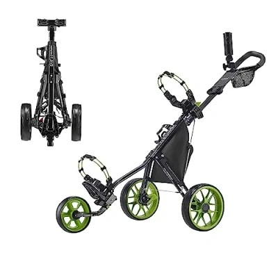 Abbildung von CaddyTek Unisex Erwachsene CaddyLite 11.5 V3 Grün Golf Push Cart, schwarz/Lime