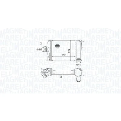 Abbildung von MAGNETI MARELLI 351319205170 Ladeluftkühler DACIA: Lodgy, LOGAN MCV 2, Duster SUV, RENAULT: Captur, Clio 4 Schrägheck