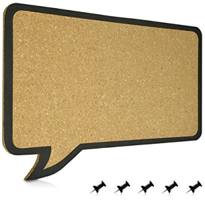 Abbildung von Navaris Pinnwand Korkwand 44x29cm Pinboard im Gedankenwolke Design, (1 tlg)