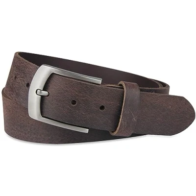 Abbildung von Frentree Ledergürtel aus 100% Echtleder, MADE IN GERMANY 3,8 cm breiter Gürtel Leder, kürzbar, Braun
