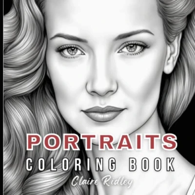 Abbildung von Women portraits coloring book: color beautiful women. Ana adult book for relaxation and stress relieving.