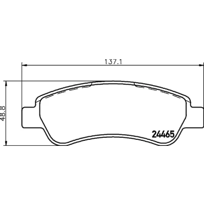 Abbildung von HELLA 8DB 355 012 911 Bremsbelagsatz nicht für Verschleißwarnanzeiger vorbereitet mit Bremssattelschrauben Zubehör FIAT: Ducato III Kastenwagen