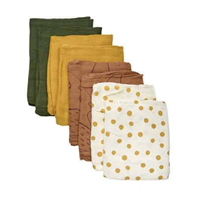 Abbildung von Pippi Mullwindeln 8er Pack Stoffwindeln Musselin Windeln (Maisgelb Dots)