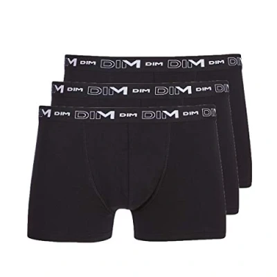 Abbildung von Dim Boxershorts Coton Stretch Aus Baumwolle Optimaler Halt Atmungsaktiv Multipack Herren x3, Black, L