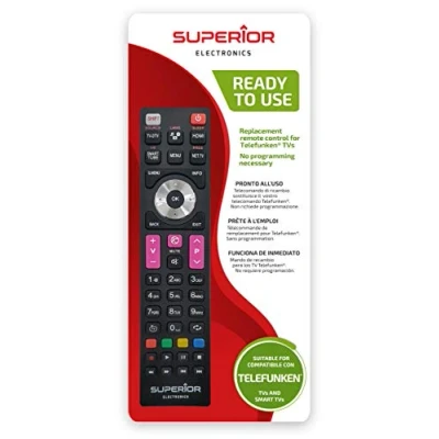 Abbildung von Superior Electronics Universal Telefunken Ersatzfernbedienung einsatzbereit, Black, SUPTRB016