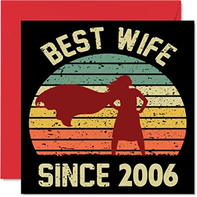 Abbildung von 18. Karte Hochzeitstag Jahrestag für Ehefrau Bester Alles Gute zum Hochzeits Jubiläum Karten den Partner, 145mm x Grußkarten Achtzehnter Jahrestage