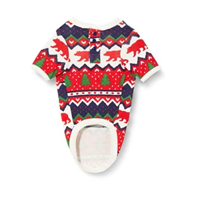 Abbildung von Hatley Unisex Moose Family Suits Pyjamaset, Dog Union Anzug Navy Bear Fair Isle, S Regular