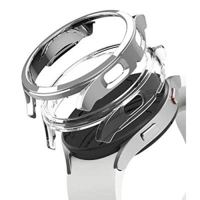 Abbildung von Ringke Slim Kompatibel mit Galaxy Watch 4 40mm Hülle Clear &amp; Chrome [2 Pack]