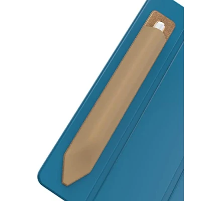 Abbildung von MyGadget Stifthalter kompatibel mit Apple Pencil (1.&amp; 2. Generation) Selbstklebende elastische Hülle für Tablet iPad aus Lycra &amp; Kunstleder Gold
