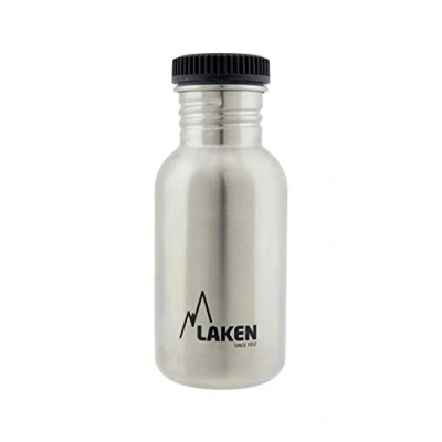 Abbildung von Laken Basic Steel flasche, Edelstahlflasche für Kinder und Erwachsene,Standard Mund Schraubverschluss, 0,5L Silber
