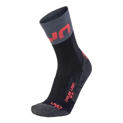 Abbildung von UYN Herren Cycling Light Socke, Black/Grey/Hibiscus, 35/38