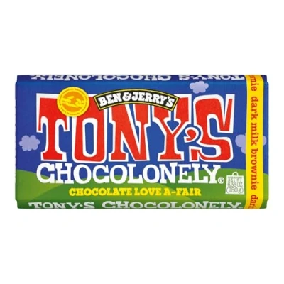 Abbildung von Tony&#039;s Chocolonely Dunkle Vollmilchschokolade 42% Brownie Stücke, 180g