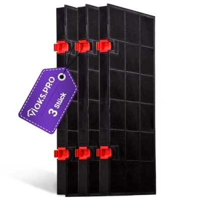 Abbildung von Viоks.pro SET 3x Aktivkohlefilter Dunstabzugshaube Ersatz für AEG 9029801207 Typ 150 Filter 435x217x28mm Kohlefilter Dunstabzugshauben von Bauknecht Neff Bosch Zanussi