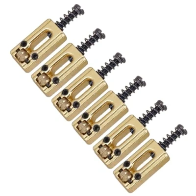 Abbildung von Moderner Rollsattel für E Gitarre, Tremolo Brückensattel, Gitarren Steg, Rollensattel, Ersatz, 6 Stück