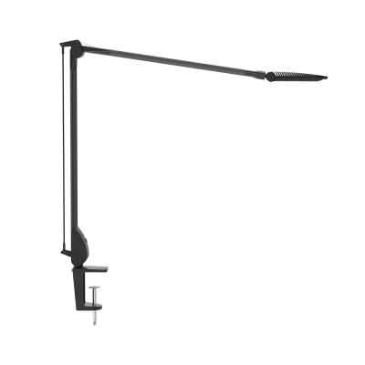 Abbildung von Maul Schreibtischleuchte MAULoptimus Schreibtischlampe aus Aluminium mit Klemmfuß Farbtemperatur stufenlos einstellbar Moderne, drehbare Lampe für Büro und Schreibtisch Anthrazit