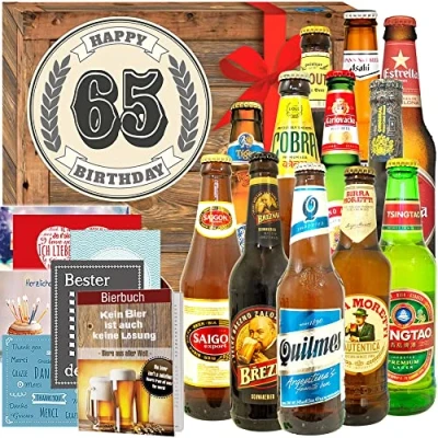 Abbildung von Geschenke zum 65. 12x Biere der Welt 65 Geburtstag Mann Deko