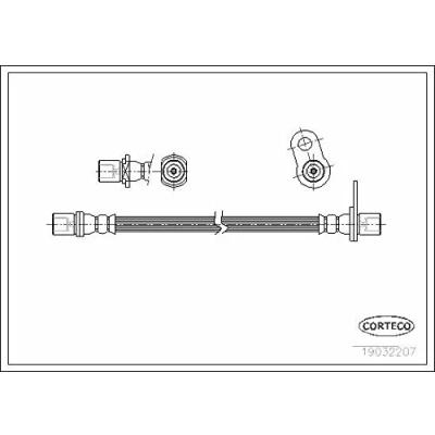 Abbildung von CORTECO 19032207 Bremsschläuche Hinterachse links 356 TOYOTA: Carina E Sportswagon, Limousine