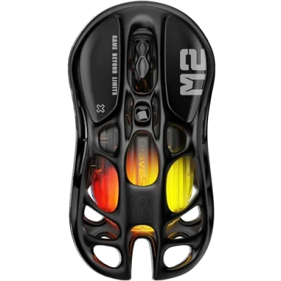 Abbildung von GravaStar Mercury M2 Kabellose Gaming Maus mit optischem Sensor 26.000 DPI, 79g leichtes, ausgehöhltes Design 5 programmierbare Tasten Dynamic Lightsync RGB Kompatibel PC/Mac Schwarz