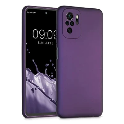 Abbildung von kwmobile Case kompatibel mit Xiaomi Redmi Note 10 / 10S Hülle Schutzhülle aus Silikon metallisch schimmernd Handyhülle Metallic Brombeere