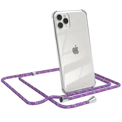 Abbildung von EAZY CASE Handykette kompatibel mit iPhone 11 Pro Max Handyhülle Umhängeband, Handykordel Schutzhülle, Silikonhülle, Hülle Band, Stylische Kette für Smartphone, Unicorn