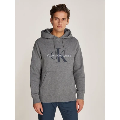 Abbildung von Calvin Klein Jeans Seasonal Monologo Regular Hoodie Sweatshirt, Herren, Größe: XXL, Grey heather