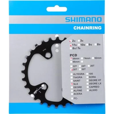 Abbildung von Kettenblatt 28z Shimano SLX FC M7000 2x11 Fach Schwarz