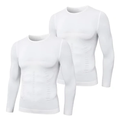 Abbildung von MEETYOO Shapewear Kompressionsshirt Herren Langarm Body Shaper Sportshirt Tight Unterwäsche Unterhemd Funktionsshirt Atmungsaktiv Fitness Bodybuilding Männer Top