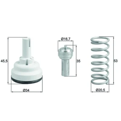 Abbildung von MAHLE ORIGINAL TX 182 105D Kühlwasserthermostat 105 34 mit Dichtung VOLKSWAGEN: Golf 5 Schrägheck, Polo IV Plus / Crossgolf