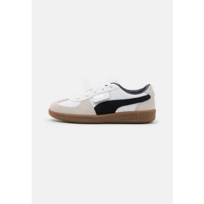 Abbildung von Puma Palermo Leather Sneakers Kinder Schuhe Mit Plain White/Vapor Gray/Gum Größe: 31.5