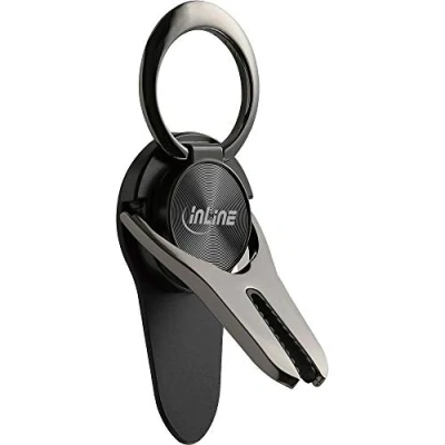 Abbildung von InLine 55266S Smartphone 3in1 Smartclip KFZ Halter, Ständer, Finger Halterung, selbstklebender Handygriff, Smartphonehalter, Selfie Handyhalter, schwarz