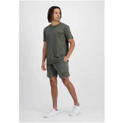 Abbildung von Alpha Industries Patch Shorts, Herren, Größe: Large, Dark olive
