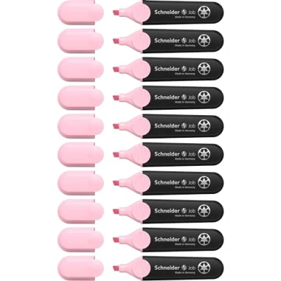 Abbildung von Schneider Job 150 Pastell Textmarker (aus recyceltem Kunststoff, ausgezeichnet mit Der blaue Engel) 10er Pack rosé
