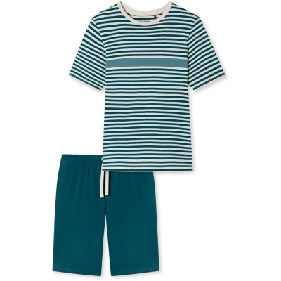 Abbildung von Schiesser Rundhals Casual Nachtwäsche Set, Herren, Größe: 50, Jeansblau